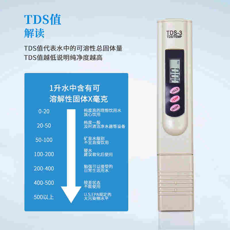TDS-3水質檢測筆 高靈敏度測水筆 家用自來水純凈水雜質檢測儀 飲用水TDS測試筆