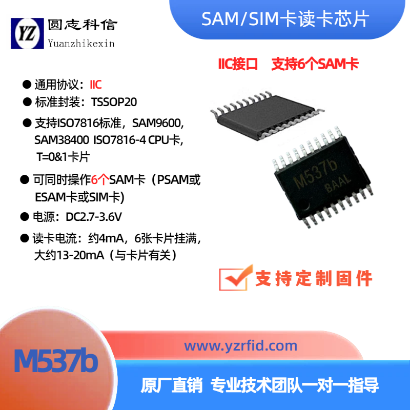 M537b SAM/SIM 卡读卡芯片