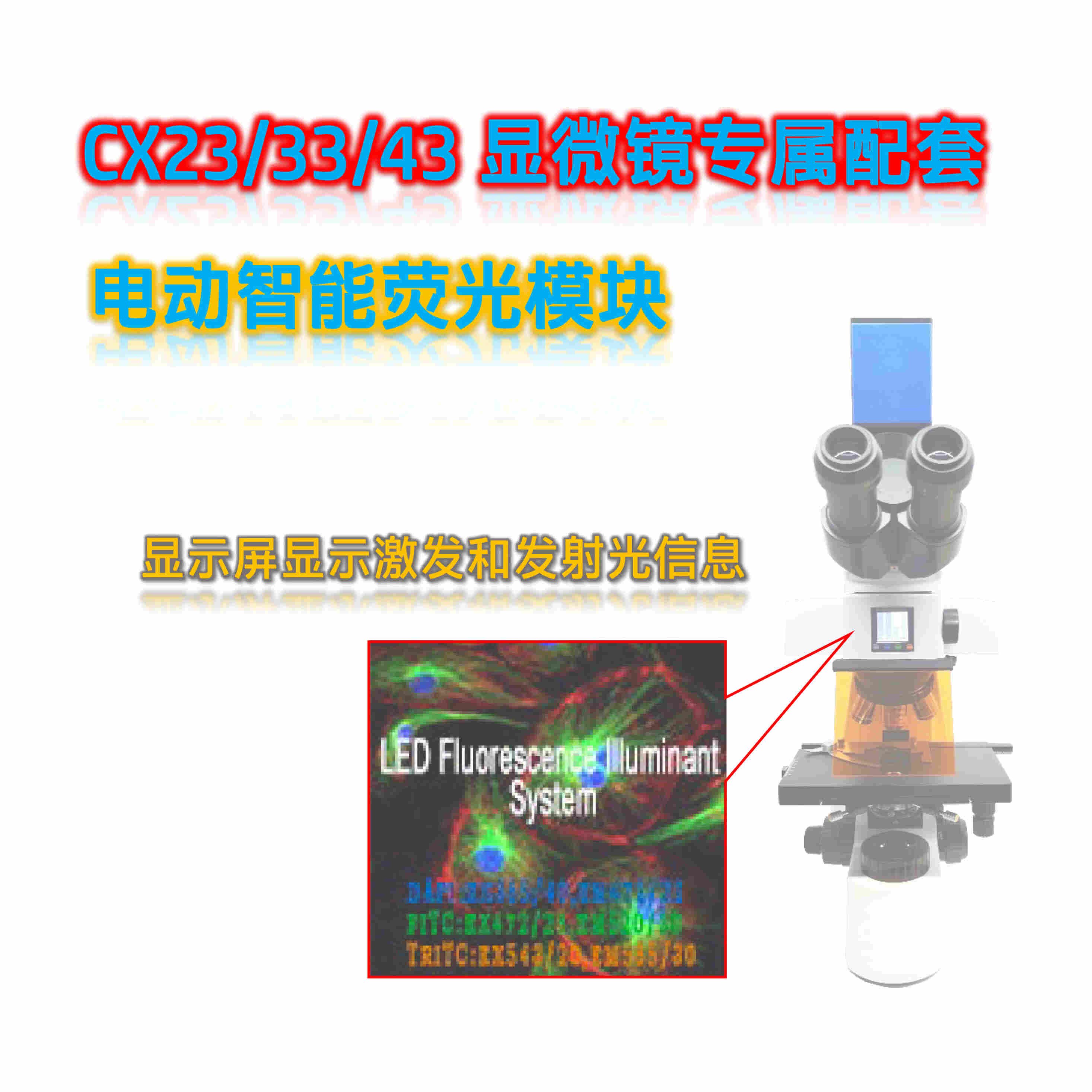 正置显微镜升级通用荧光模块CX-UVBG-E