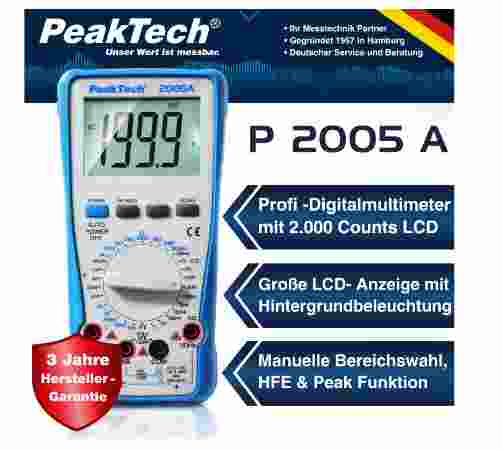 PeakTech1000V 数字万用表P2005
