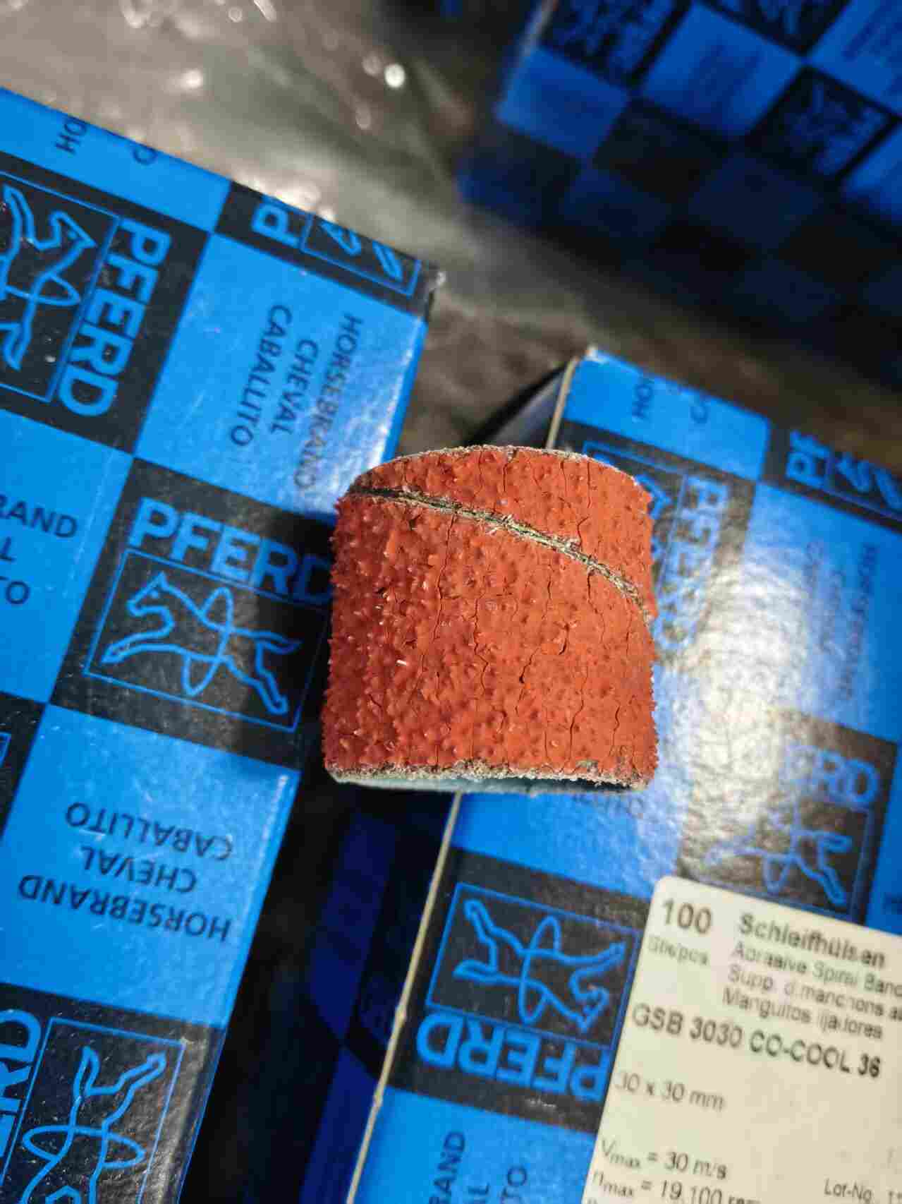 德国 PFERD 马圈 GSB3030 CO‑COOL36 螺旋砂套 陶瓷磨料螺旋磨套 冷磨防堵粗磨