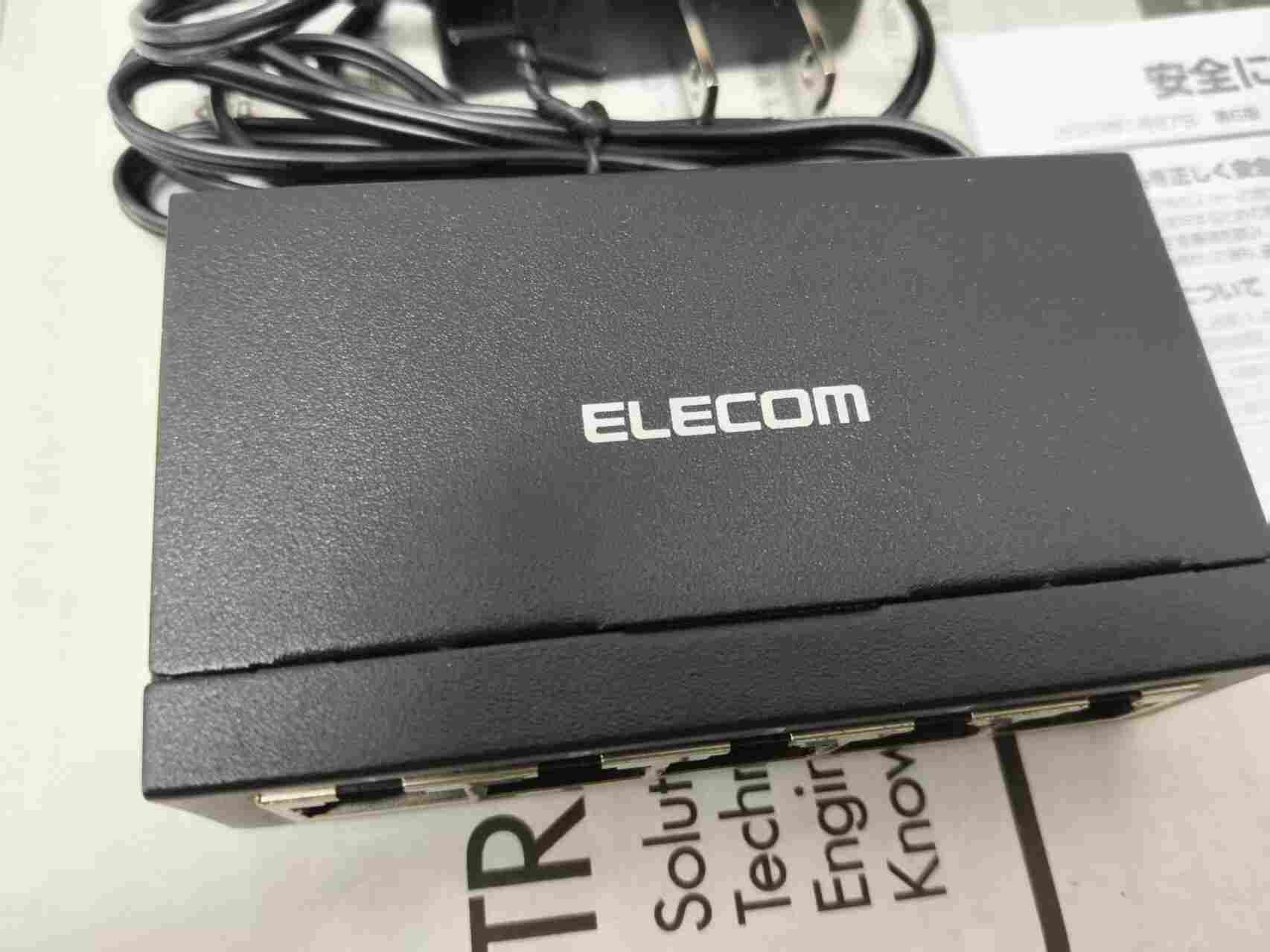 日本 ELECOM 宜丽客 EHC-G05MA-B 5 口全千兆金属外壳交换机 工业小型千兆集线器