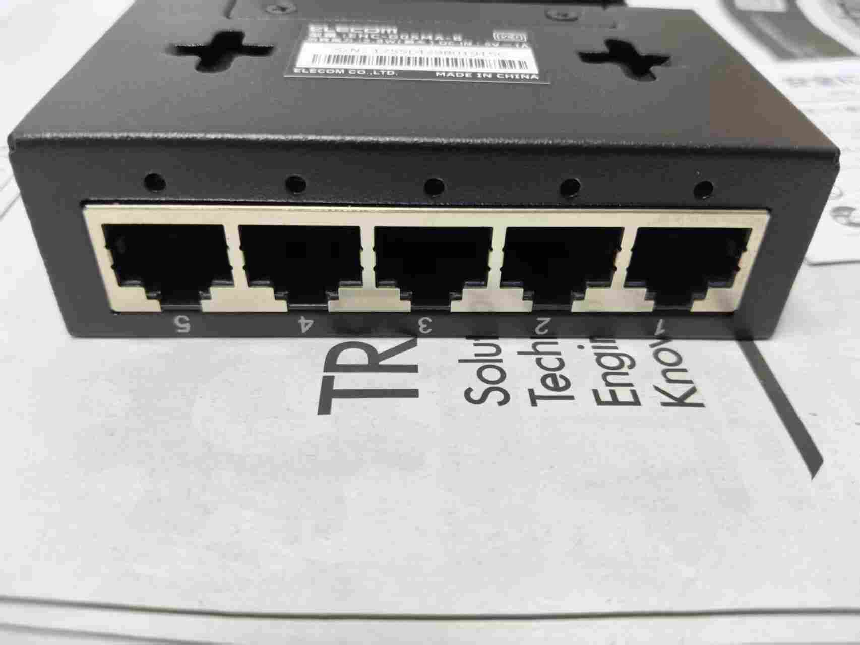 日本 ELECOM 宜丽客 EHC-G05MA-B 5 口全千兆金属外壳交换机 工业小型千兆集线器